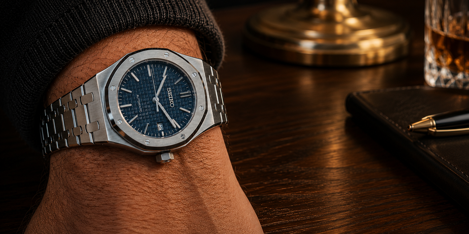 Automatische Uhr am Handgelenk getragen
